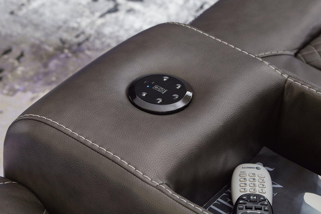 Fyne-Dyme Power Reclining Loveseat with Console - De Avenue Furniture