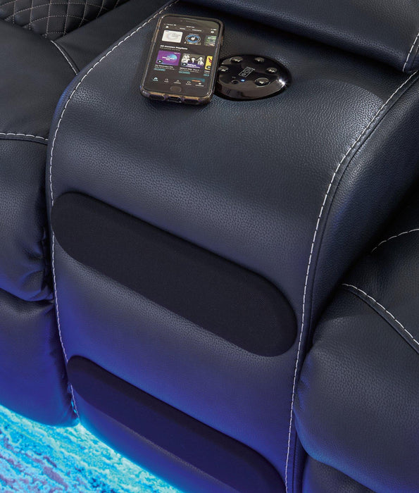 Fyne-Dyme Power Reclining Loveseat with Console - De Avenue Furniture