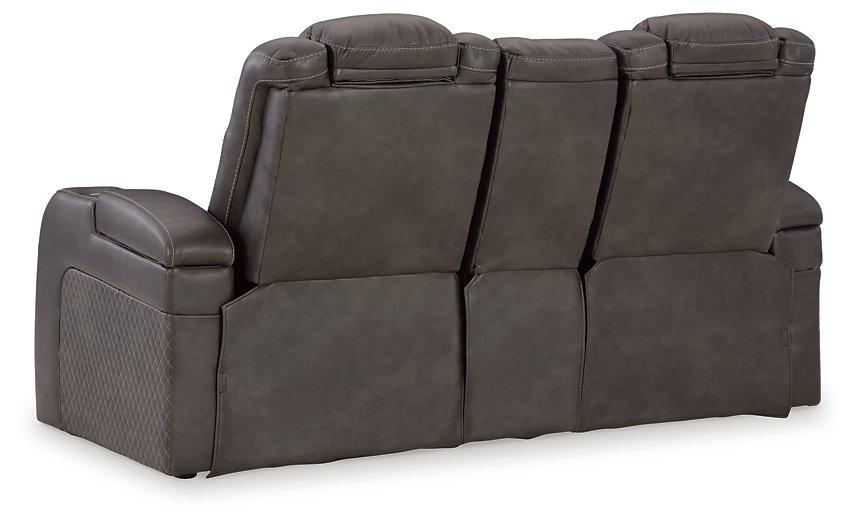 Fyne-Dyme Power Reclining Loveseat with Console - De Avenue Furniture