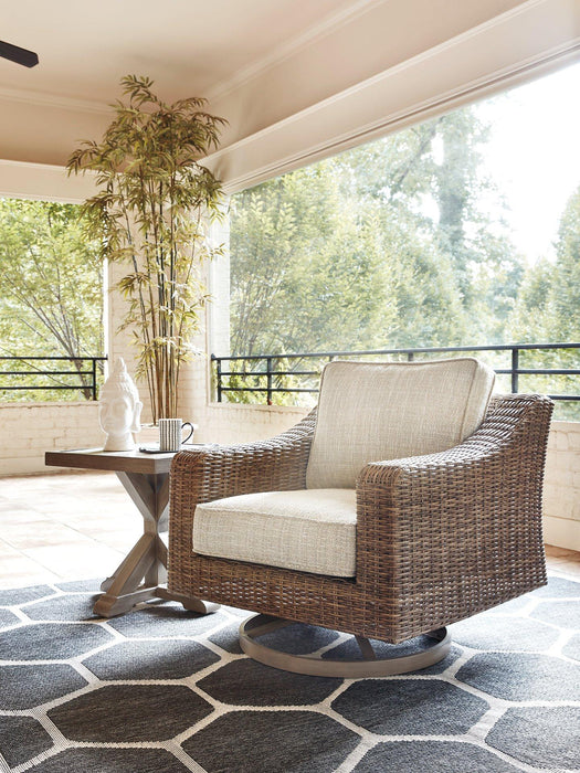 Beachcroft Outdoor Swivel Lounge with Cushion - De Avenue Furniture