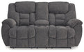 Foreside Reclining Loveseat with Console - De Avenue Furniture