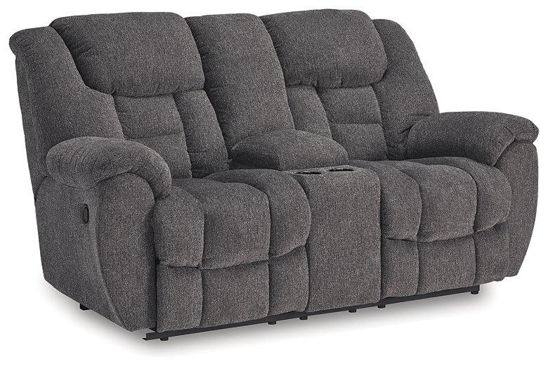 Foreside Reclining Loveseat with Console - De Avenue Furniture