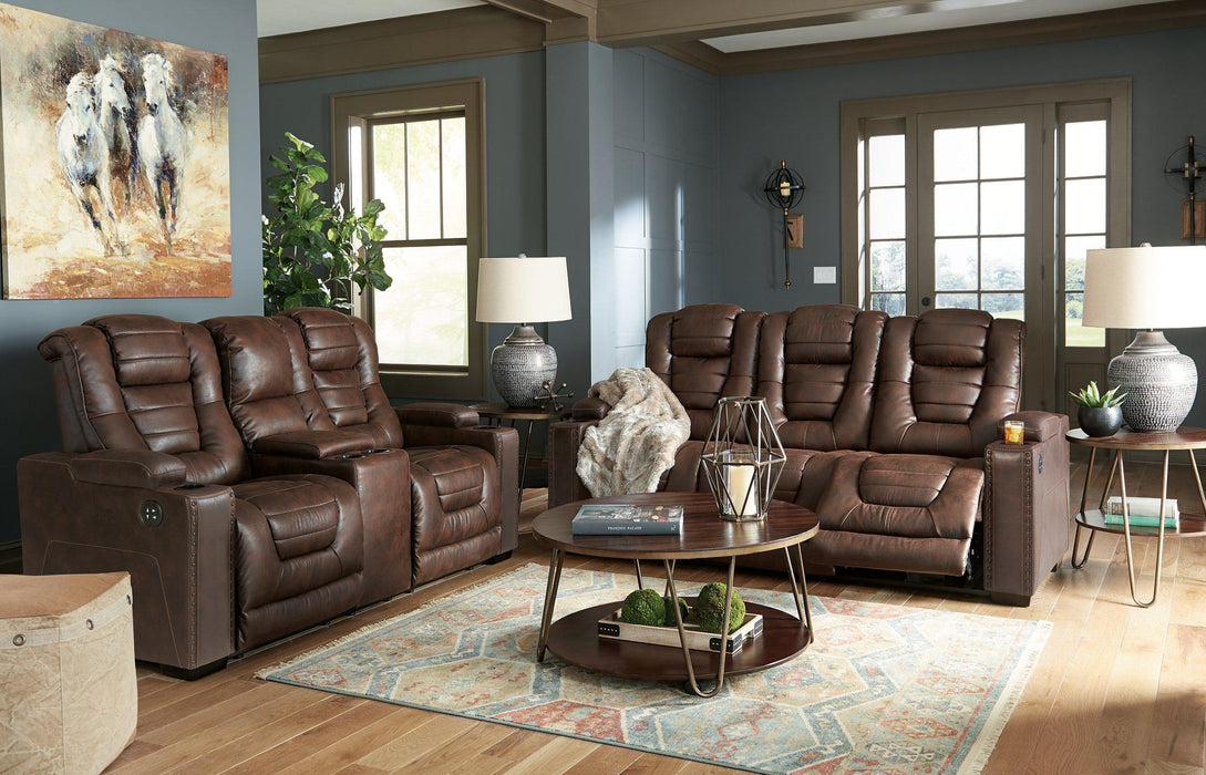 Owner's Box Power Reclining Loveseat with Console - De Avenue Furniture