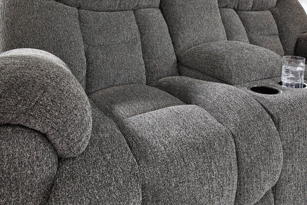 Foreside Reclining Loveseat with Console - De Avenue Furniture