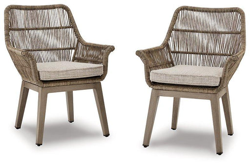Beach Front Arm Chair with Cushion (Set of 2) - De Avenue Furniture