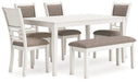 Erinberg Dining Table and 4 Chairs and Bench (Set of 6) - De Avenue Furniture
