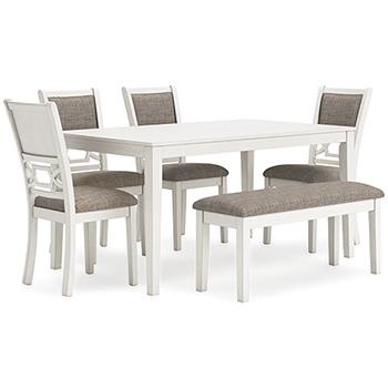 Erinberg Dining Table and 4 Chairs and Bench (Set of 6) - De Avenue Furniture