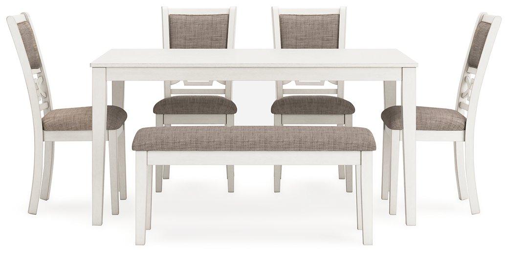 Erinberg Dining Table and 4 Chairs and Bench (Set of 6) - De Avenue Furniture