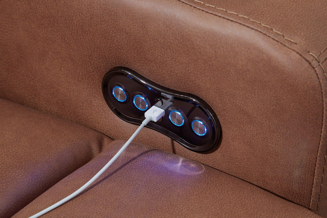 Clean-Slate Power Reclining Loveseat with Console - De Avenue Furniture