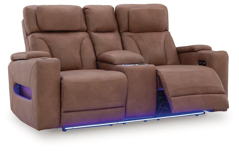 Clean-Slate Power Reclining Loveseat with Console - De Avenue Furniture