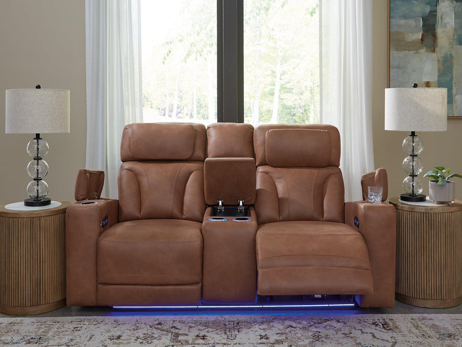 Clean-Slate Power Reclining Loveseat with Console - De Avenue Furniture