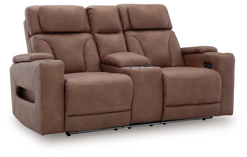 Clean-Slate Power Reclining Loveseat with Console - De Avenue Furniture