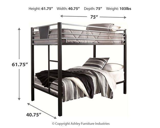 Dinsmore Bunk Bed with Ladder - De Avenue Furniture