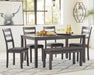Bridson Dining Table and Chairs with Bench (Set of 6) - De Avenue Furniture