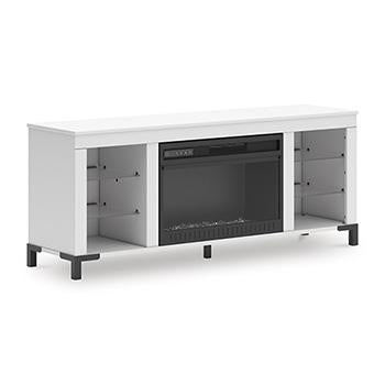 Brollevi 60" TV Stand with Electric Fireplace - De Avenue Furniture