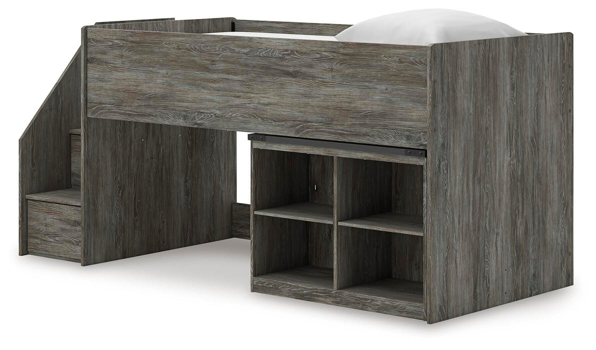 Frandern Loft Bed with Bookcase Storage - De Avenue Furniture