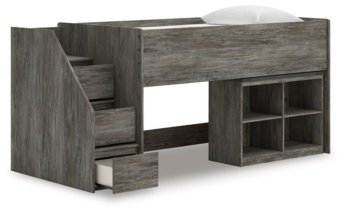 Frandern Loft Bed with Bookcase Storage - De Avenue Furniture