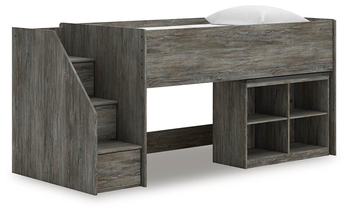 Frandern Loft Bed with Bookcase Storage - De Avenue Furniture
