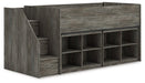 Frandern Loft Bed with Bookcase Storage - De Avenue Furniture