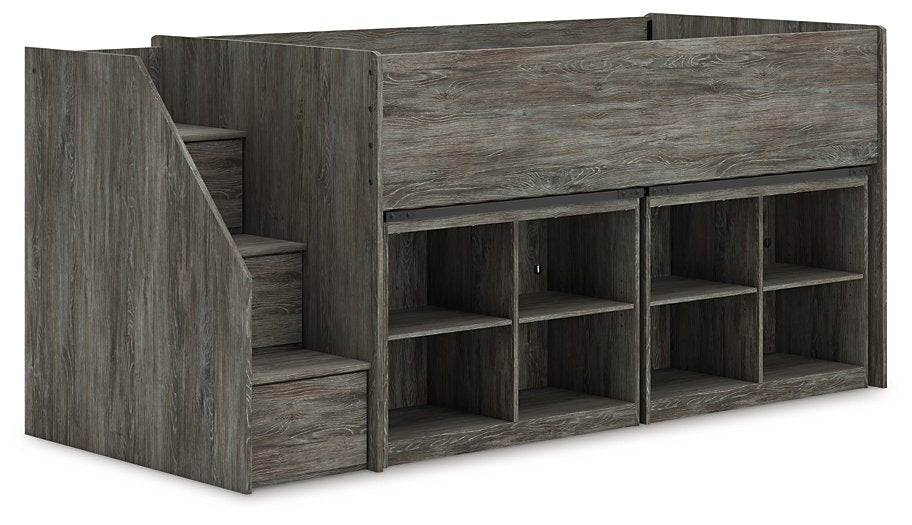 Frandern Loft Bed with Bookcase Storage - De Avenue Furniture