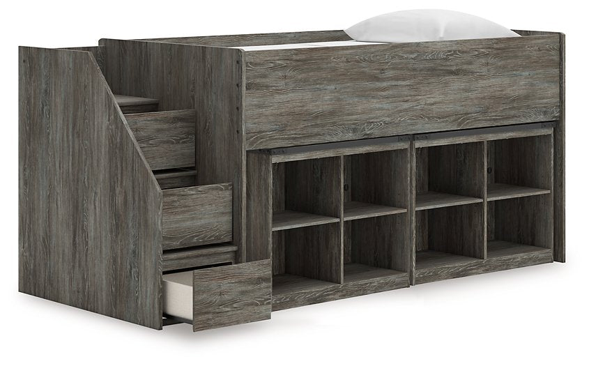 Frandern Loft Bed with Bookcase Storage - De Avenue Furniture