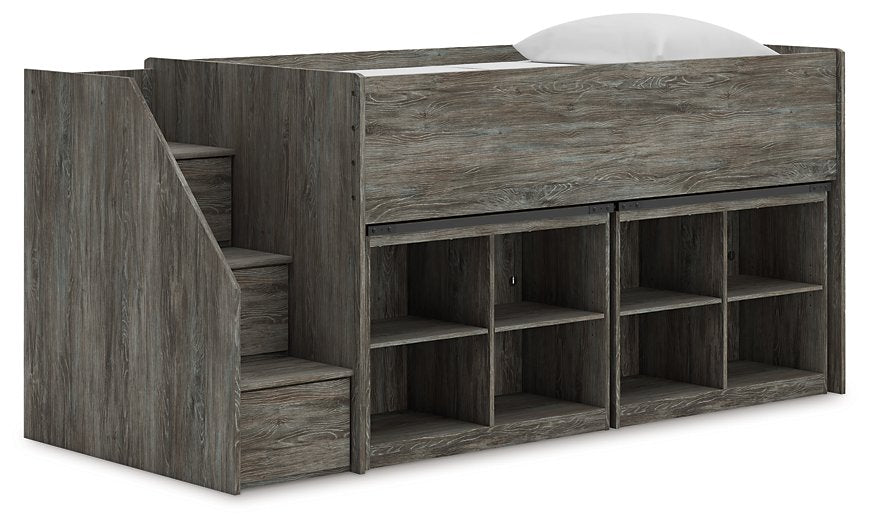 Frandern Loft Bed with Bookcase Storage - De Avenue Furniture
