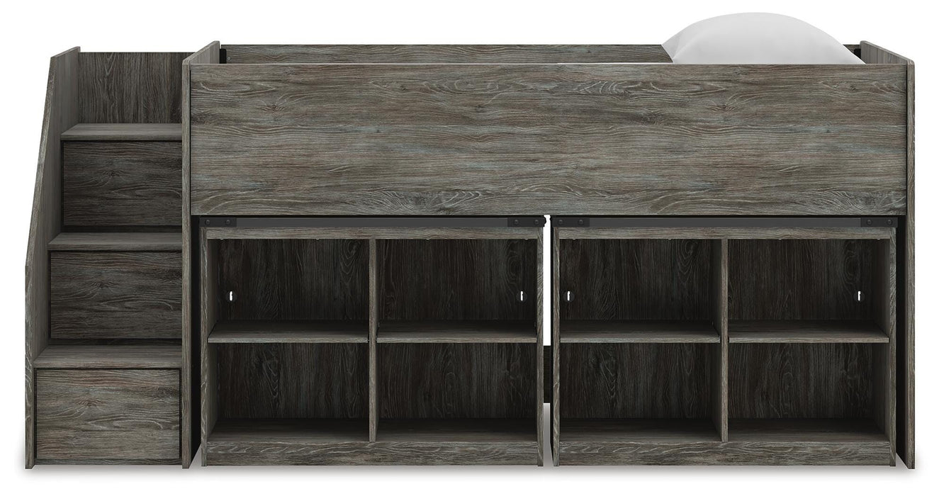 Frandern Loft Bed with Bookcase Storage - De Avenue Furniture