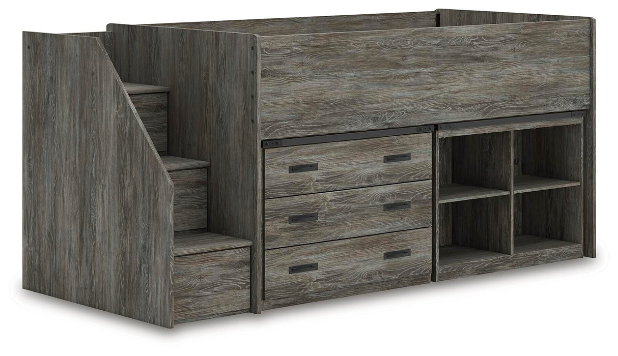Frandern Loft Bed with Bookcase and Drawer Storage - De Avenue Furniture