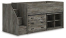 Frandern Loft Bed with Bookcase and Drawer Storage - De Avenue Furniture