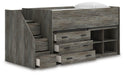 Frandern Loft Bed with Bookcase and Drawer Storage - De Avenue Furniture