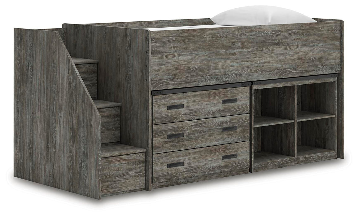 Frandern Loft Bed with Bookcase and Drawer Storage - De Avenue Furniture