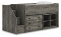 Frandern Loft Bed with Bookcase and Drawer Storage - De Avenue Furniture