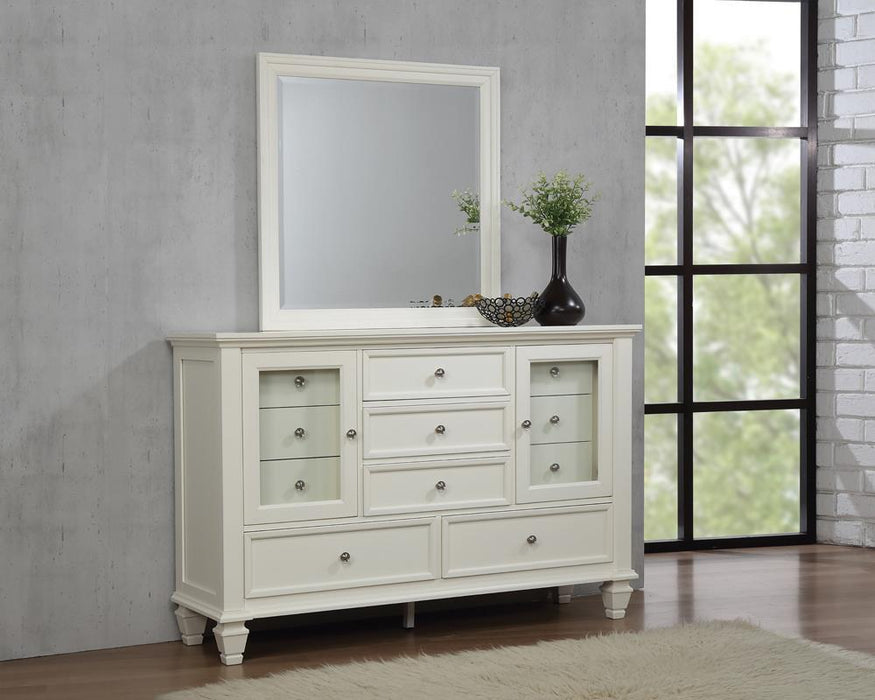 Sandy Beach Rectangular Dresser Mirror Cream White - De Avenue Furniture