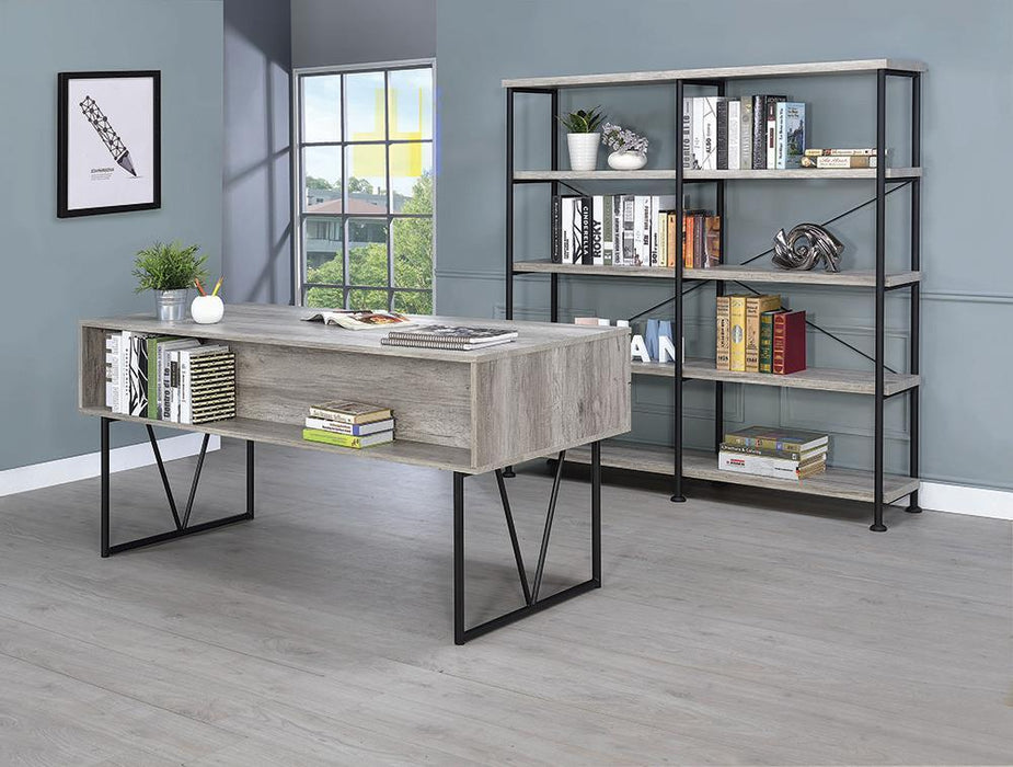 Analiese 4-drawer Writing Desk Grey Driftwood - De Avenue Furniture