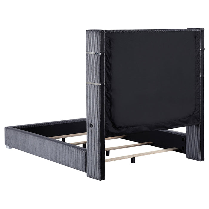 Tisdall Wingback Bed with Flame Visualizer - De Avenue Furniture