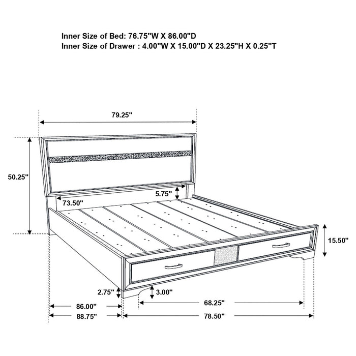Miranda Panel Platform Storage Bed - De Avenue Furniture