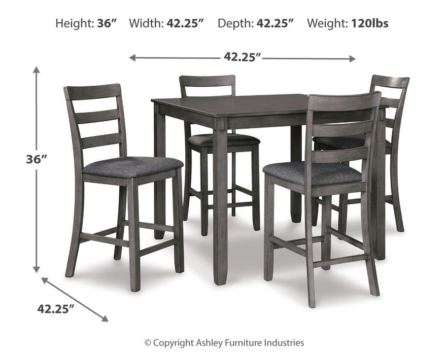 Bridson Counter Height Dining Table and Bar Stools (Set of 5) - De Avenue Furniture