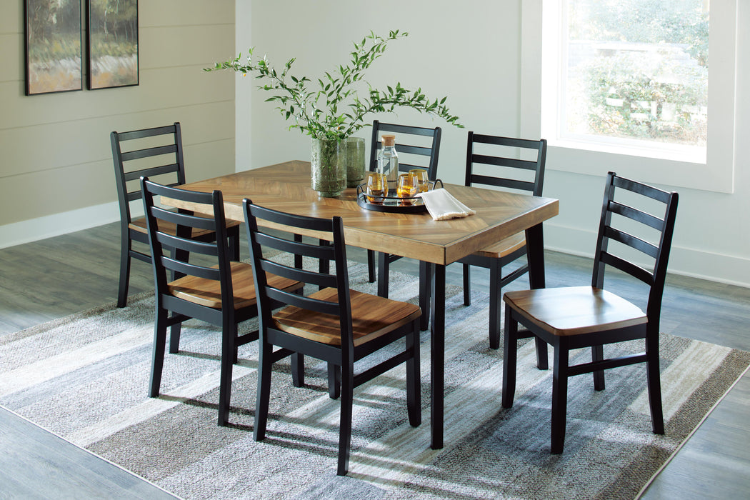Blondon Dining Table and 6 Chairs (Set of 7) - De Avenue Furniture