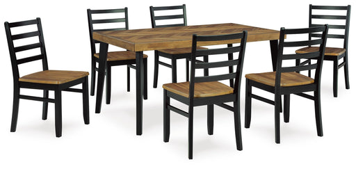Blondon Dining Table and 6 Chairs (Set of 7) - De Avenue Furniture