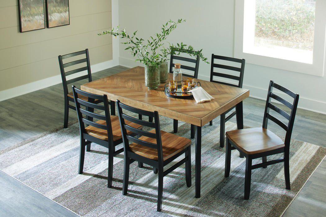 Blondon Dining Table and 6 Chairs (Set of 7) - De Avenue Furniture