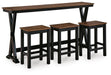 Wildenauer Counter Height Dining Table and 3 Barstools Set - De Avenue Furniture