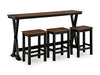 Wildenauer Counter Height Dining Table and 3 Barstools Set - De Avenue Furniture