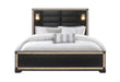 BLAKE BLACK KING BED WITH LAMPS - De Avenue Furniture