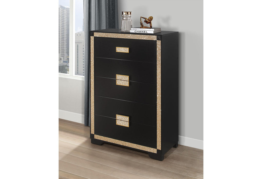 BLAKE BLACK/GOLD CHEST - De Avenue Furniture
