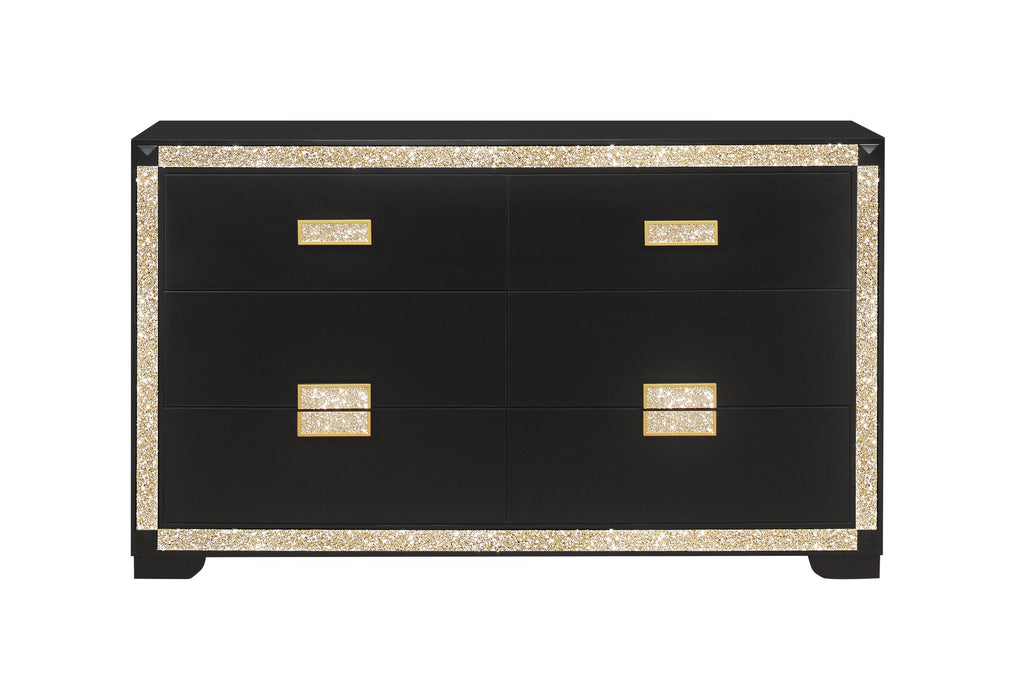 BLAKE BLACK/GOLD DRESSER - De Avenue Furniture