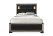 BLAKE BLACK QUEEN BED WITH LAMPS - De Avenue Furniture
