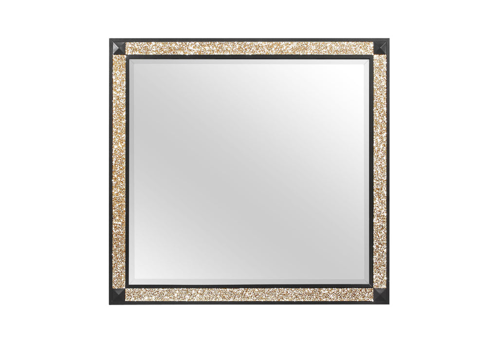 BLAKE BLACK/GOLD MIRROR - De Avenue Furniture