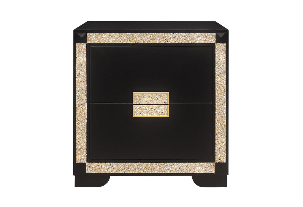 BLAKE BLACK/GOLD NIGHTSTAND - De Avenue Furniture