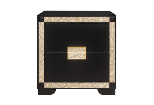 BLAKE BLACK/GOLD NIGHTSTAND - De Avenue Furniture