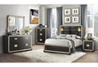 BLAKE BLACK/GOLD KING BED GROUP WITH LAMPS - De Avenue Furniture